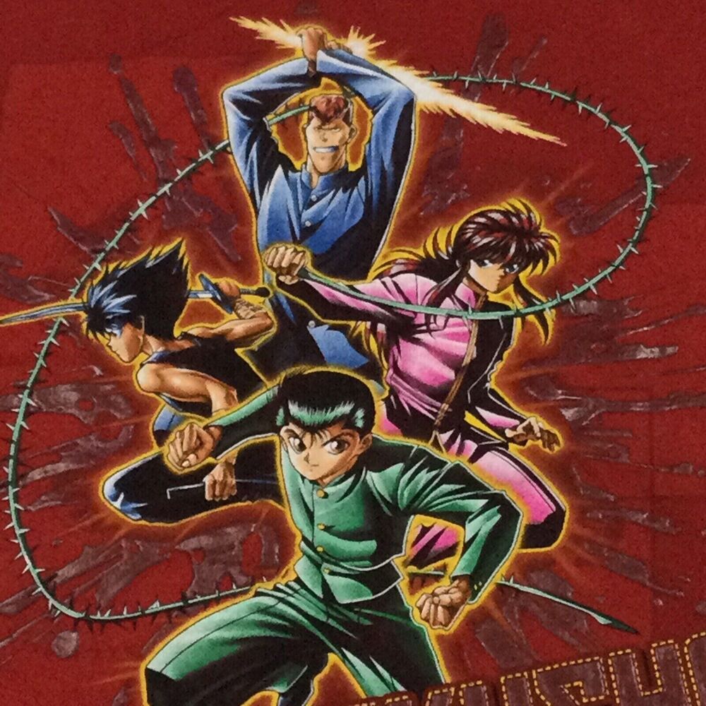 Yu Yu Hakusho Ghost Files ODM/Fun Red T-Shirt Youth Sz Med Anime 2003 HTF/Rare